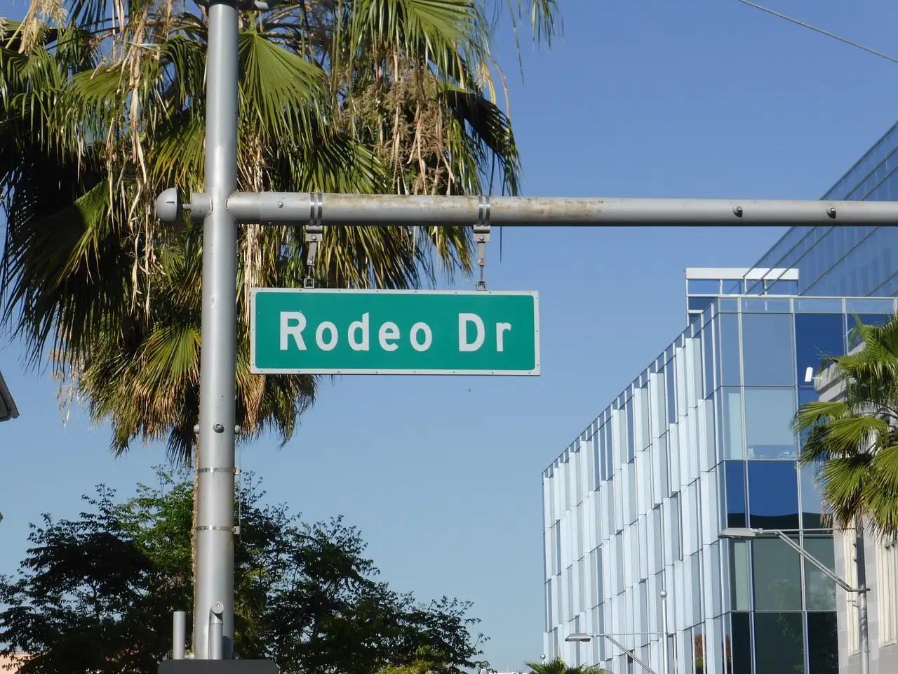 The Rodeo Drive street sign in Beverly Hills