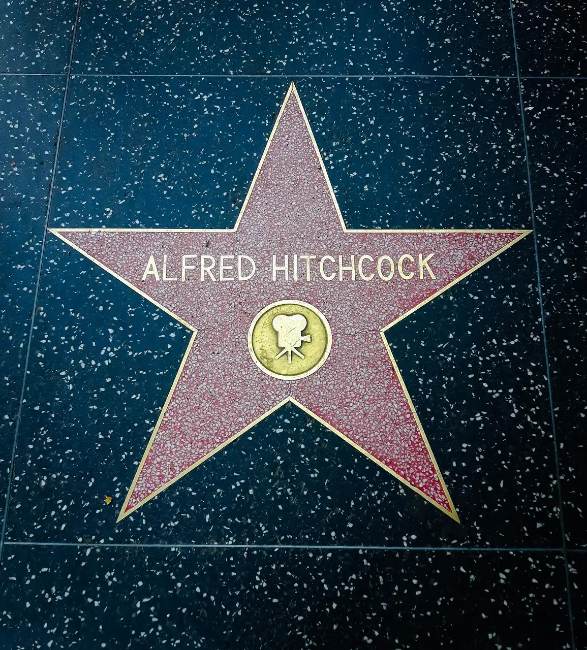A single Walk of Fame star with the name Alfred Hitchcock