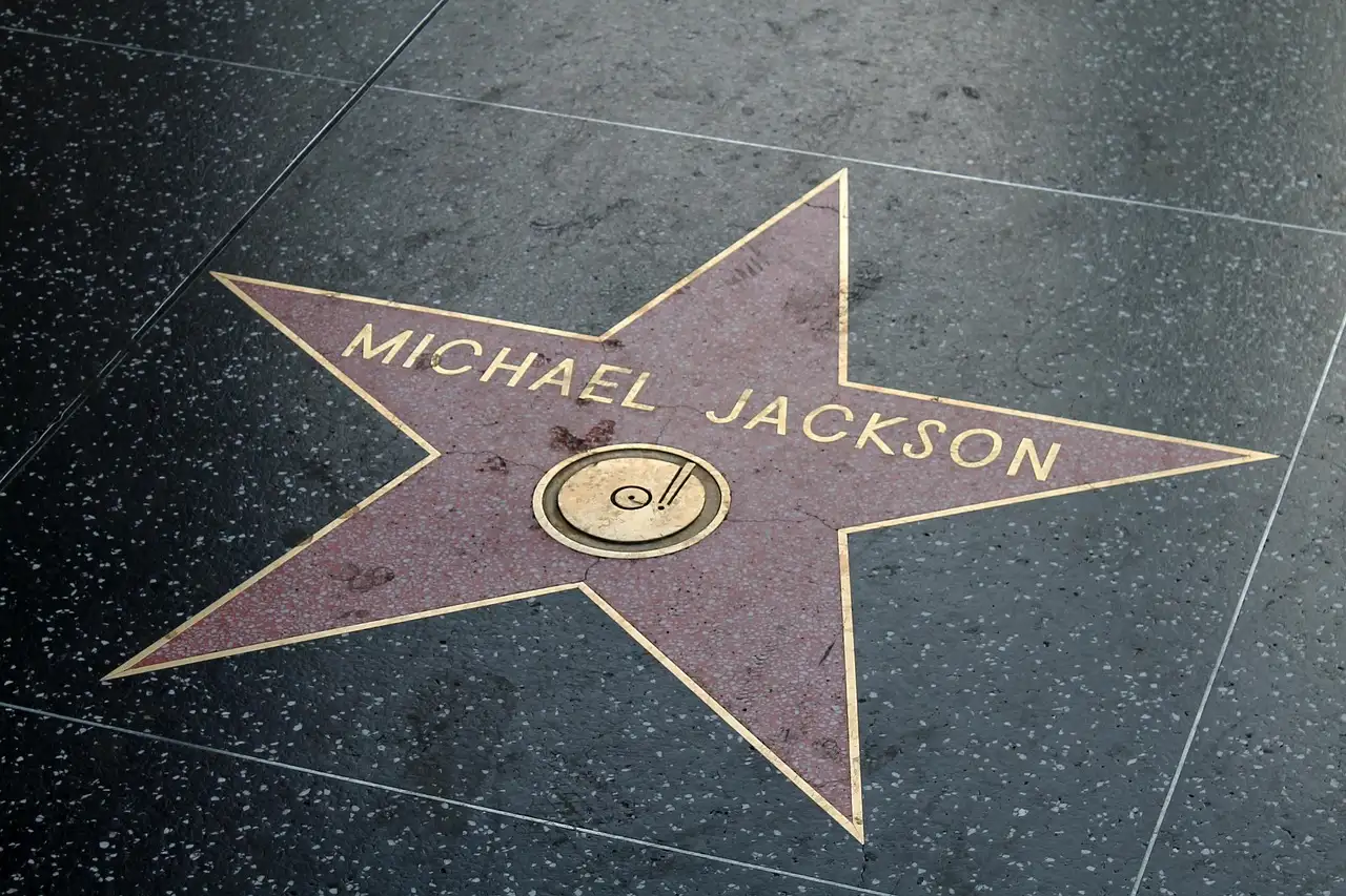 Michael Jackson's star set in the pavement of the Hollywood Walk of Fame